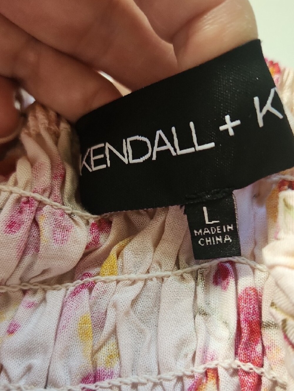 Kendall & Kylie Pink Floral Smocked Camisole - Picture 2 of 13